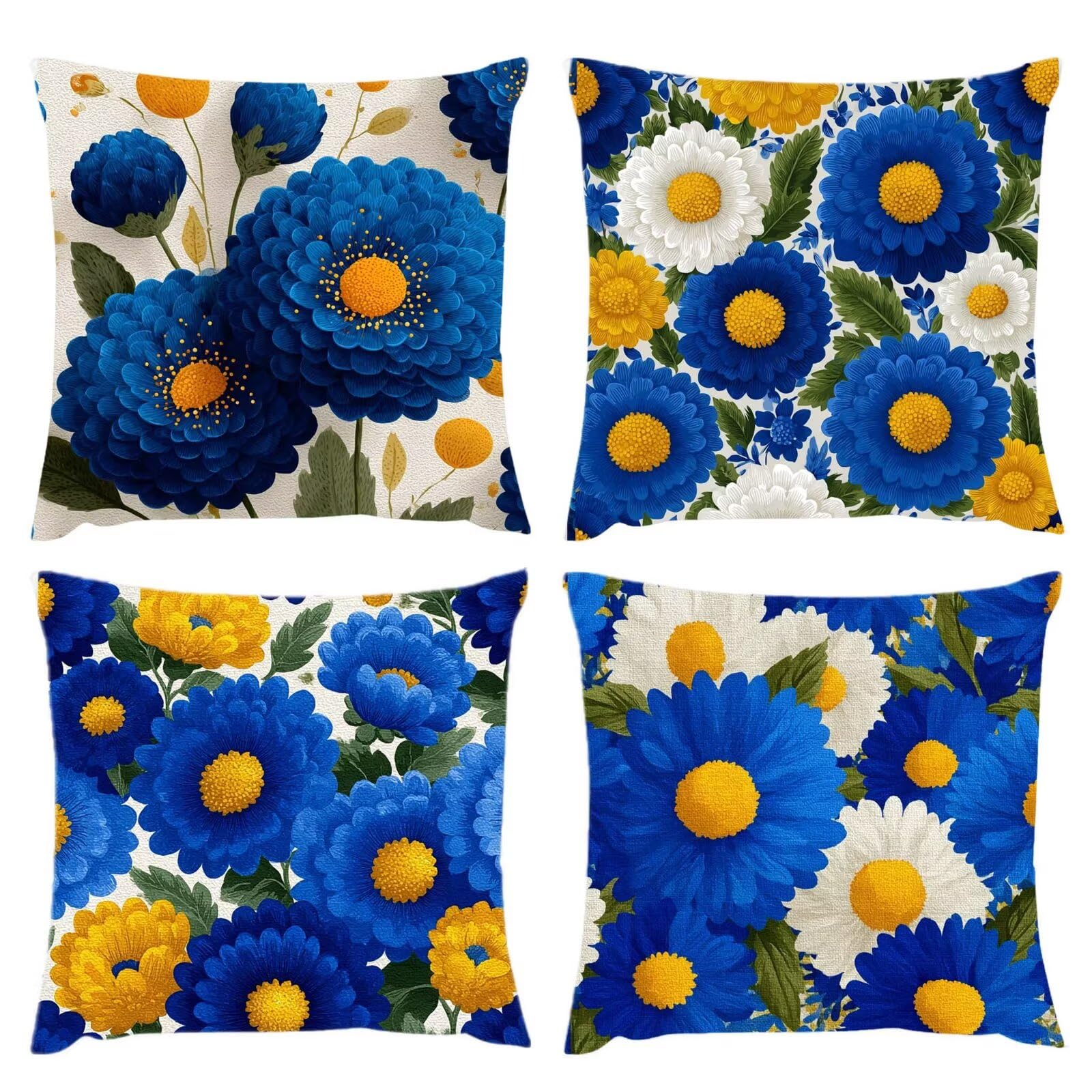 Cuscini Da Esterno 65x65, Set di 4, Fiori Verde Cuscini Per Divano, Velluto Cuscini Da Impermeabili, Quadrate Cuscini Divano in Decorativi, Per Salotto Soggiorno Elegante e Arredo sedie Cuscini s-152
