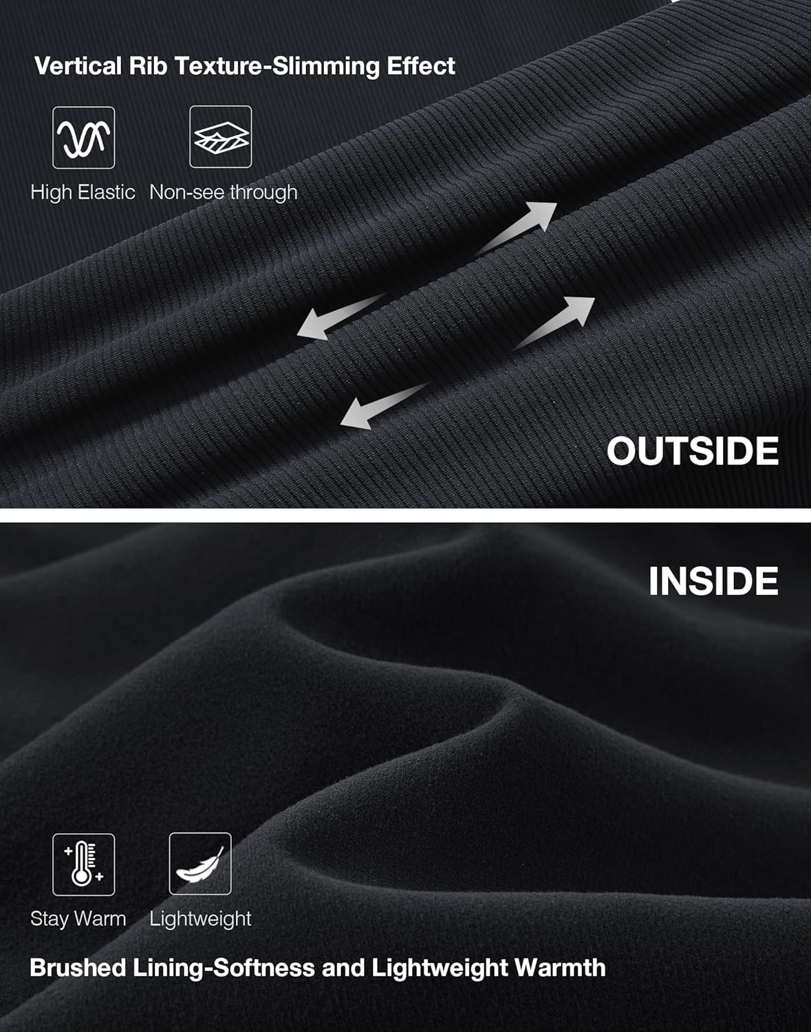 K-Swiss Women's Ribbed Flare Leggings - High Waisted Fleece Lined Bootcut Yoga Pants with Pockets for Lounge Work Casual - Image 5