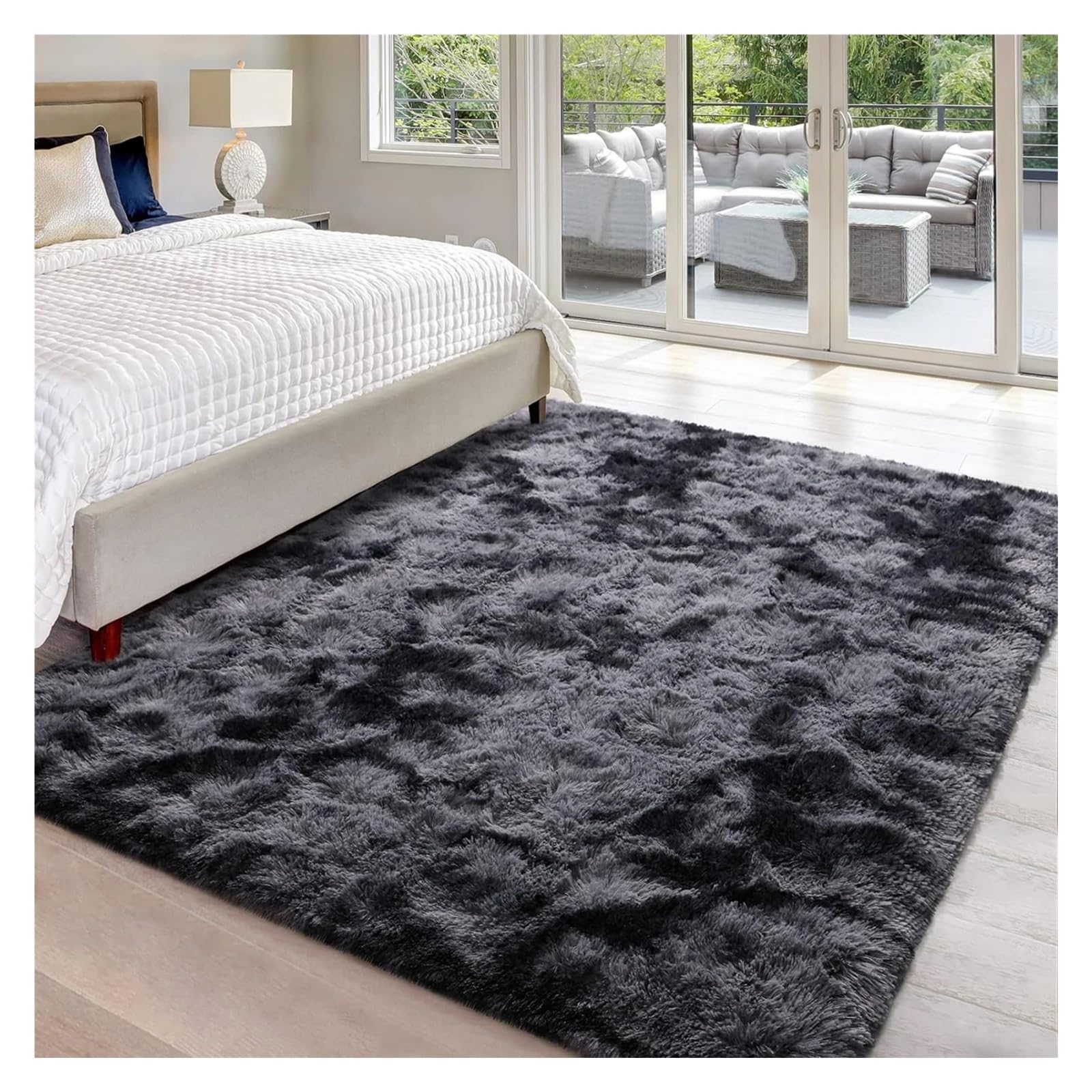 Descente de lit antidérapant gris foncé 60x180 cm pour habiller votre chevet