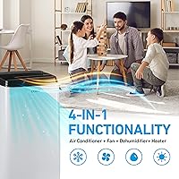 Vista 2 de Coby CBPAC815H Unidad de CA 4 en 1, calentador, deshumidificador y ventilador, 12,000 BTU Aire acondicionado portátil, blanco