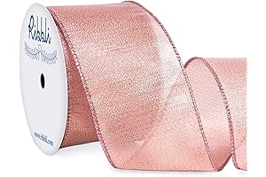 Ribbli 2-1/2 Inch Rose Gold Christmas Tree Ribbon