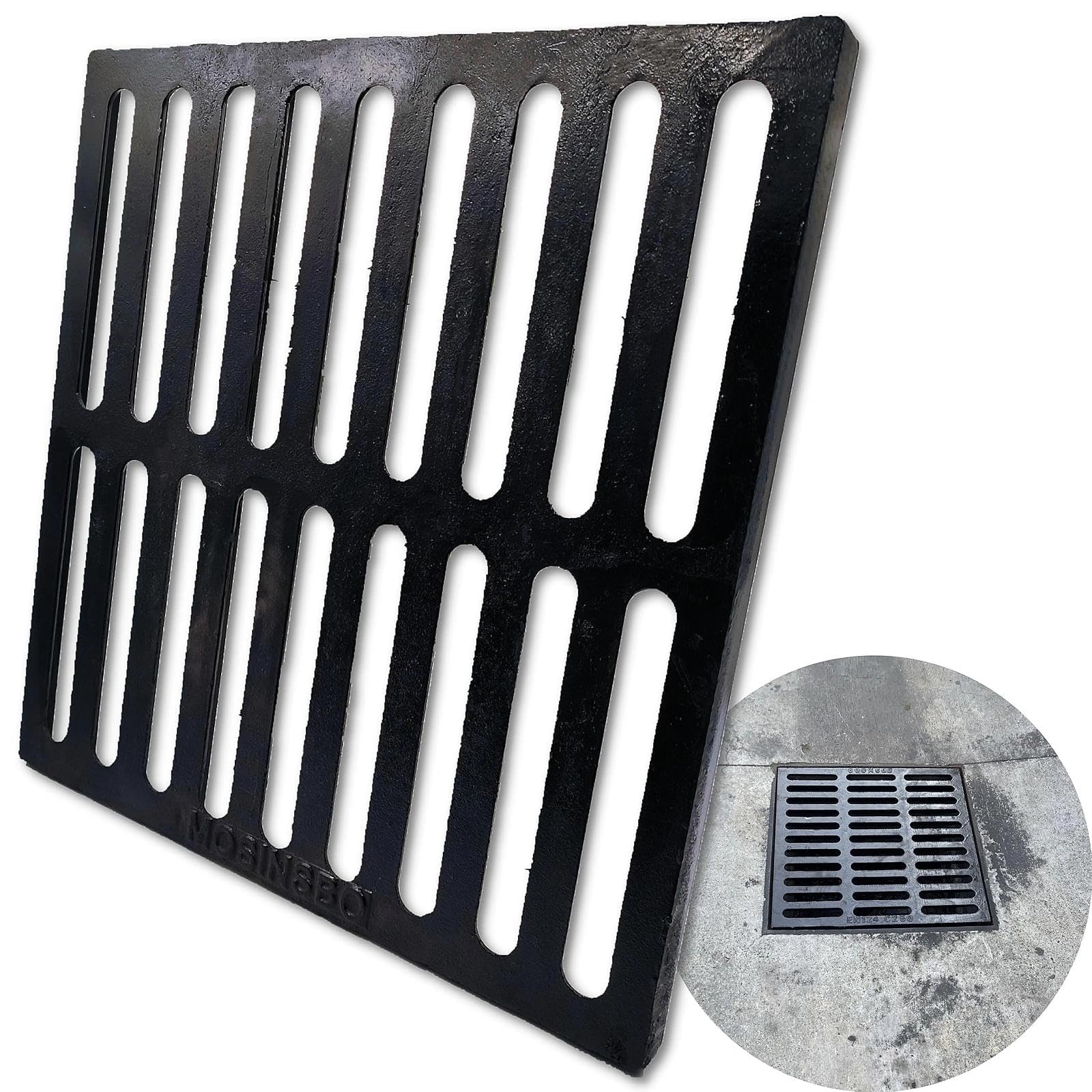 MOSINSBO Cast Iron Drain Grate, Driveway Channel Cover 457 x 457 mm — image 1