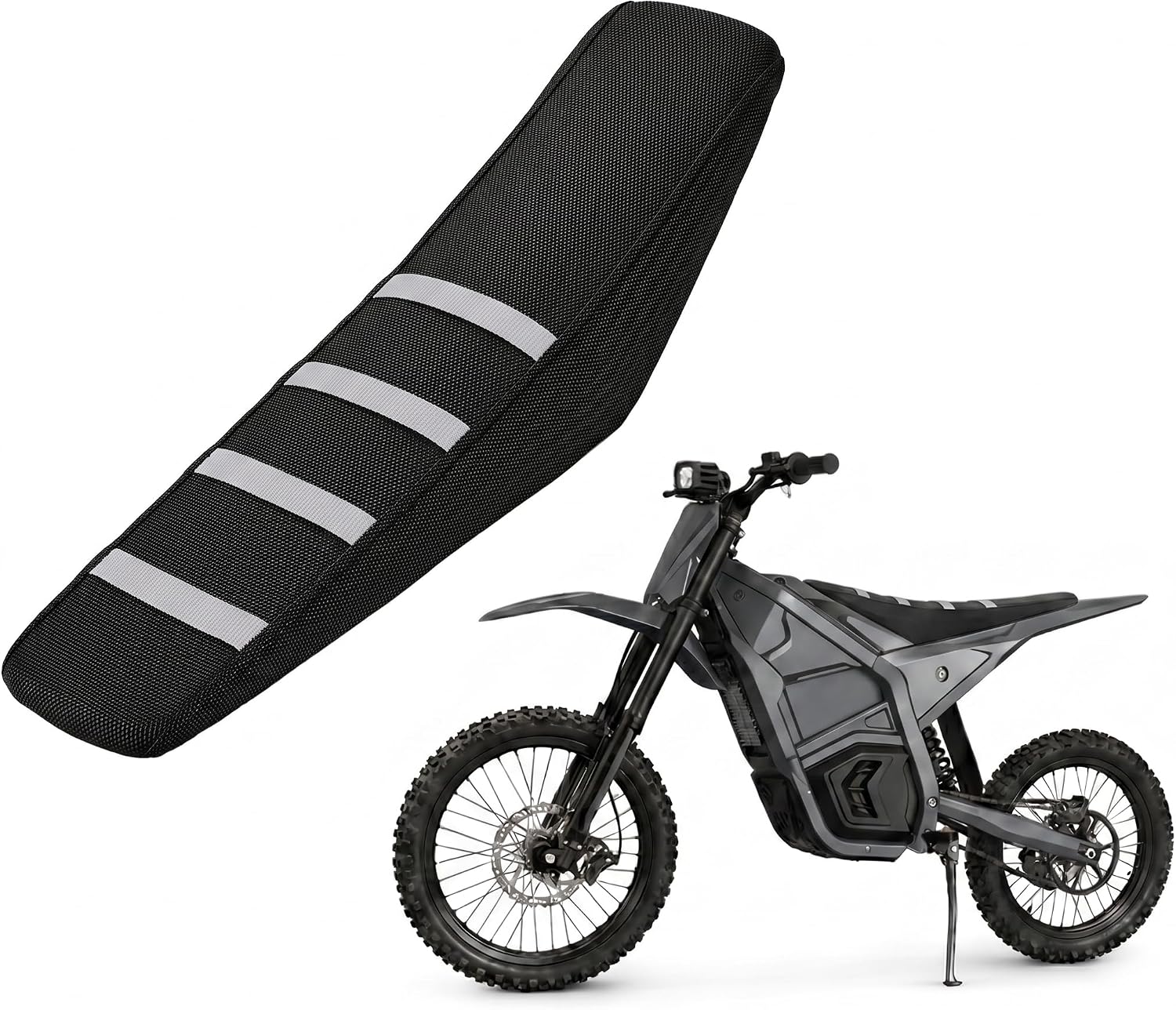 Seat Cover for Yozma IN10 Electric Dirt Bike,Black Stripe Non-Slip PVC Motorcycle Cushion Cover for E Dirt Pit Bike Ebike Yozma in 10-Red