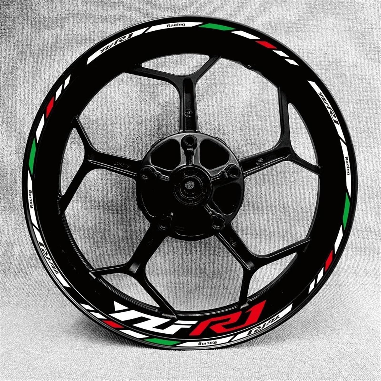 Motorradfelgen-Set 17 Zoll Radaufkleber Zieraufkleber Reflektierend Und Wasserdicht Für Yamaha R1 R6 R3 R15 R125(Style 9)