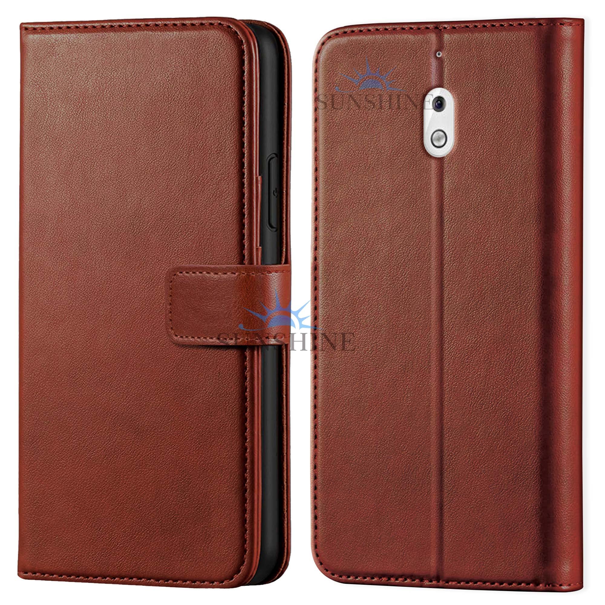 SUNSHINE® Shock Proof Flip Case Back Cover for Nokia 2.1 Sport (Flexible | Leather Finish | Card Pockets Wallet & Stand | Brown)-picture-10