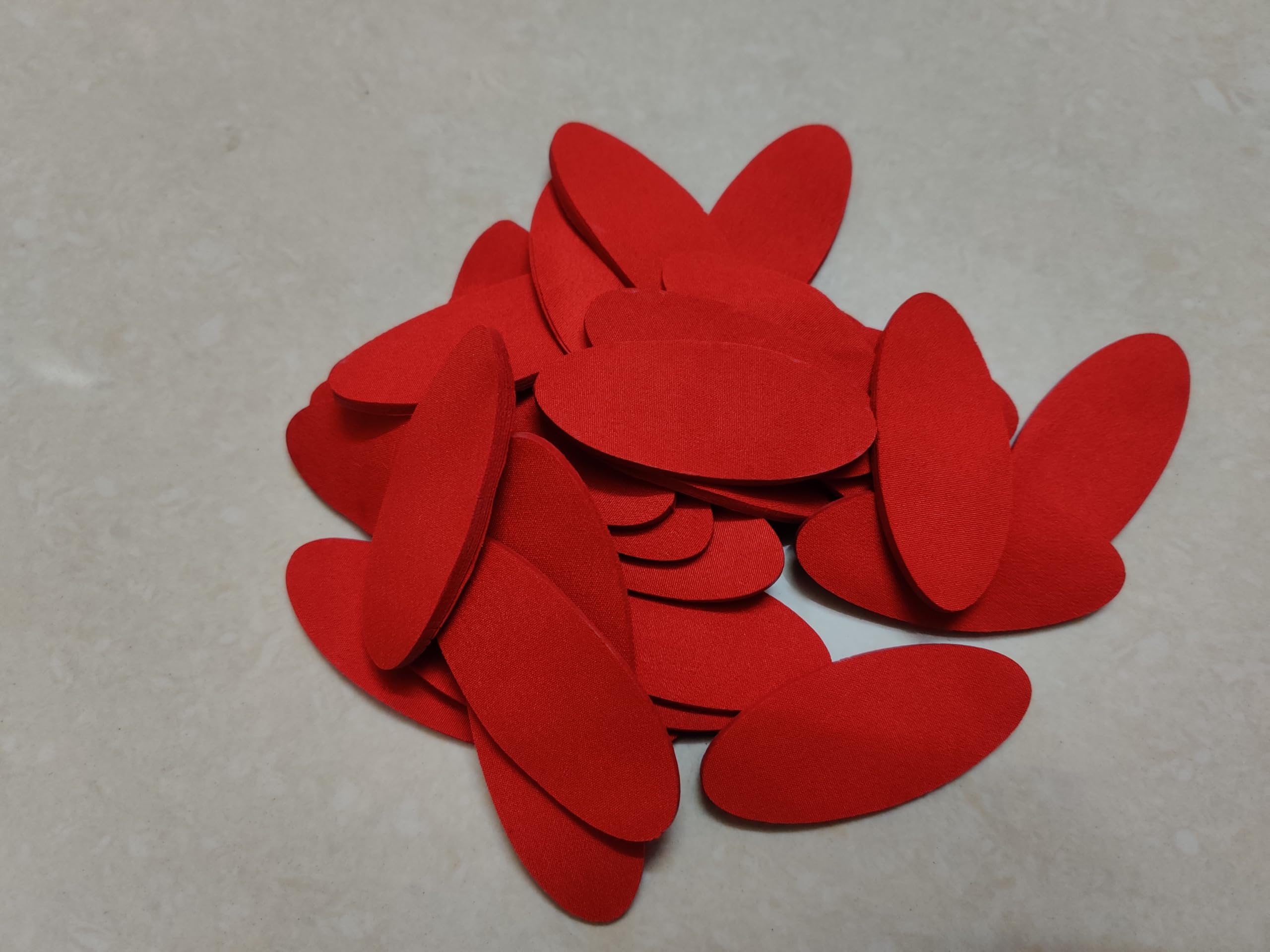 Laser Cutting Petals | Fabric Petals | Laser Cutting Petals for Garland | Oval Shape | Size: 2.5 x 1 inch | 250 Grams (Red)-picture-34