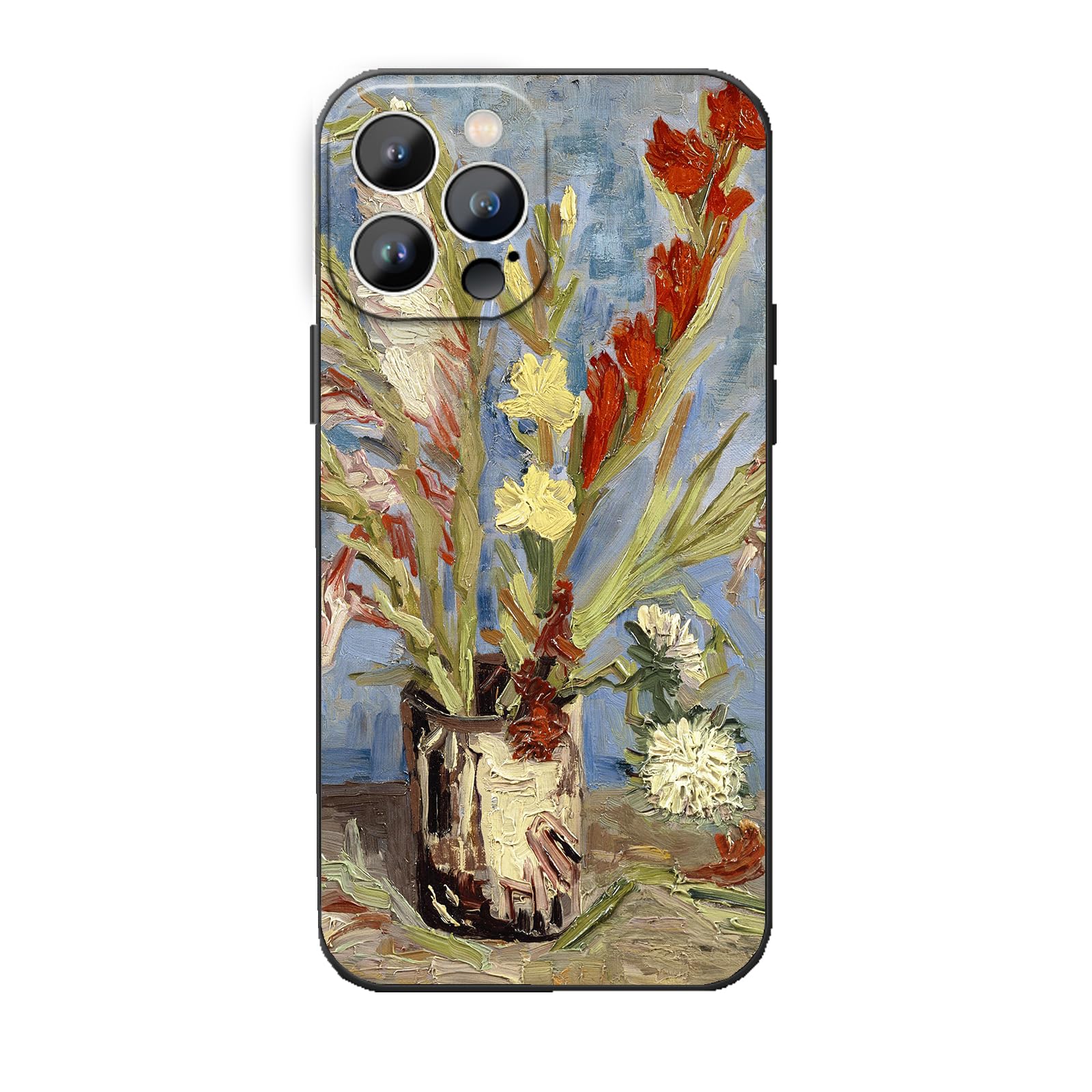 MURLEBAY Flower Phone Case for iPhone 13 Pro Max, Phoenix Flower by Van Gogh Aesthetic Art Phone Case for Women Men, Waterproof Shockproof Phone Cover