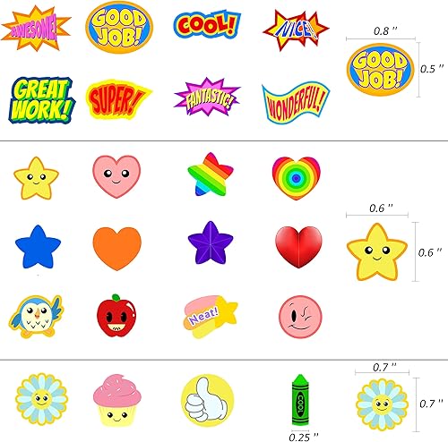 Miniatura 6 de Youngever 5800 calcomanías para profesores para niños, paquete variado de calcomanías de recompensa, calcomanías de incentivo para suministros para