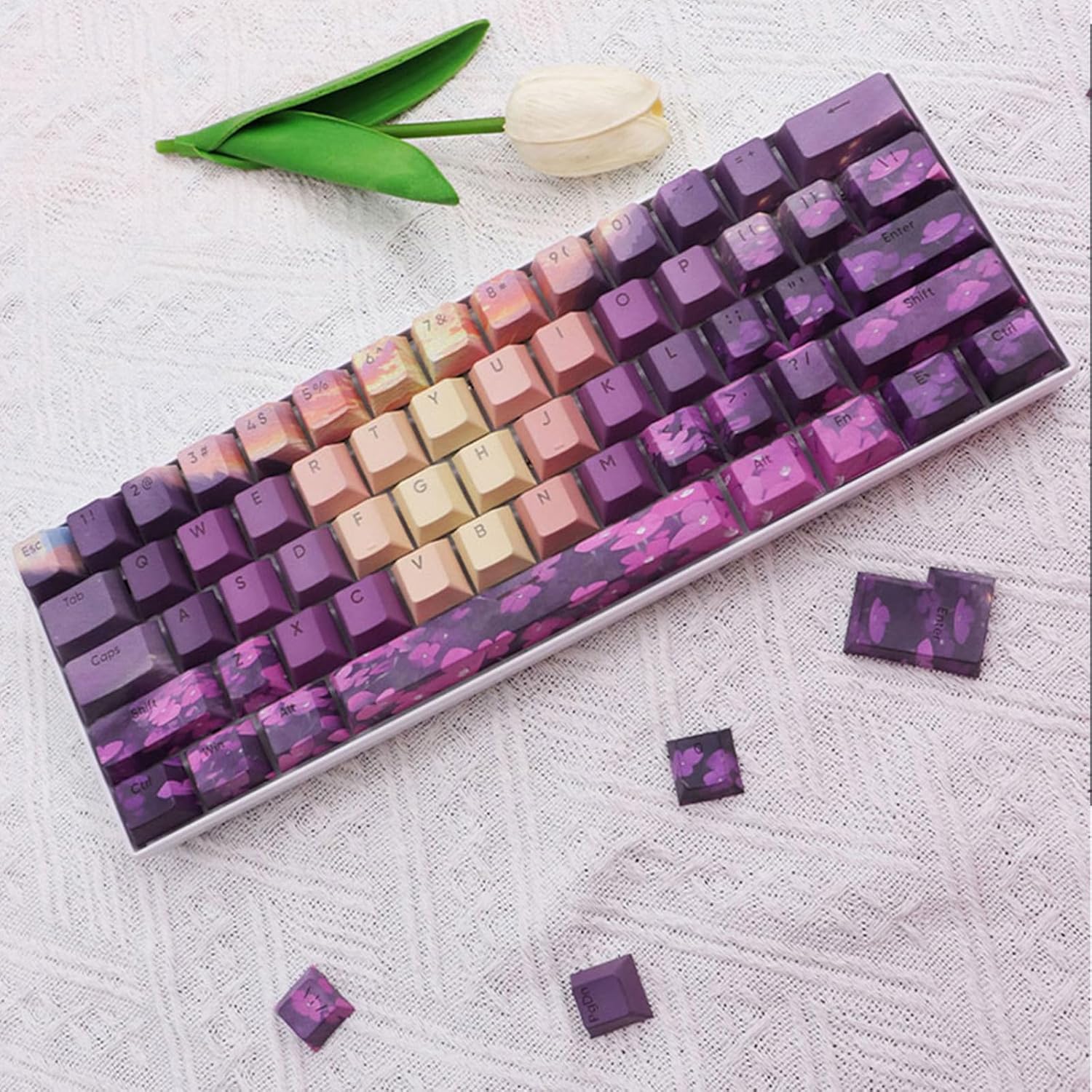 Valley Keycaps 108/135Keys Front Print Backlit Keyset Thermal Sublimation Widely for Switches Front Print Backlit Keycaps