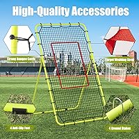 Vista 4 de 7x4 FT Volleyball Rebounder Net, 5-Angle Adjustable with Steel Frame & High-Tension PE Netting, for Lacrosse, Baseball, Soccer Practice Perfect for