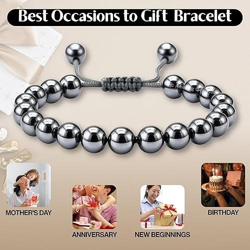 Vista 397 de Amazing Gemstone Yaxaite Bracelet for Women Men's Gifts - Protection Healing Crystal Bracelet - 8mm Gemstone Beaded Adjustable Bracelet Pulseras