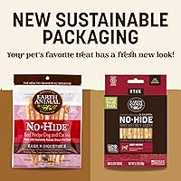 Vista 2 de Earth Animal No Hide Stix - Palitos masticables sin cuero de larga duración para perros pequeños, sabor a carne de res - Paquete de valor de 20