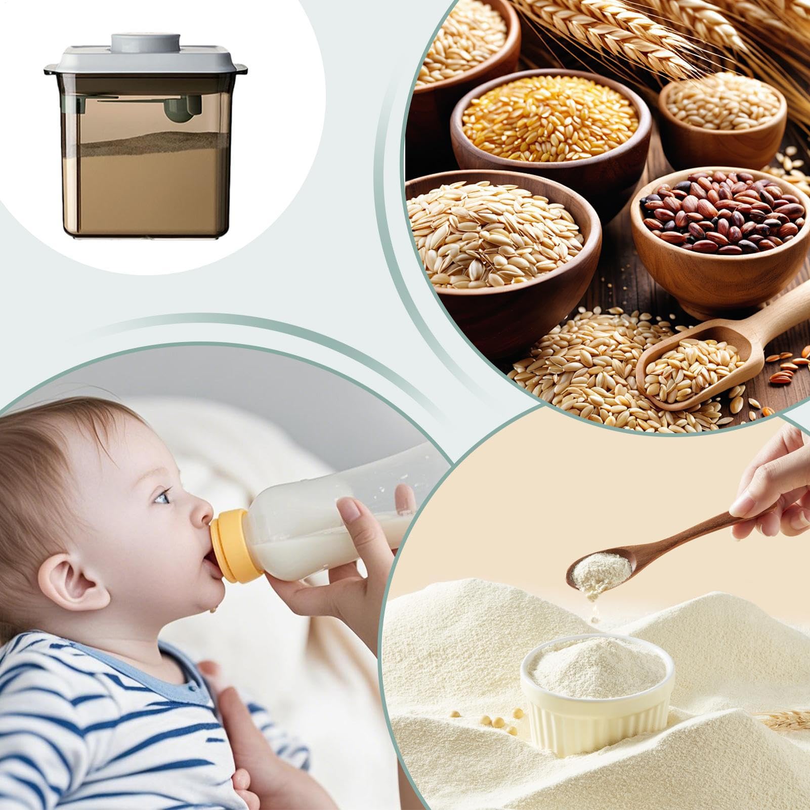 Contenitore Portatile Per Latte In Polvere Contenitore 1700ml A Tenuta | Porta Latte In Polvere Con Misurino Per Casa Cucina Dispensa Asilo
