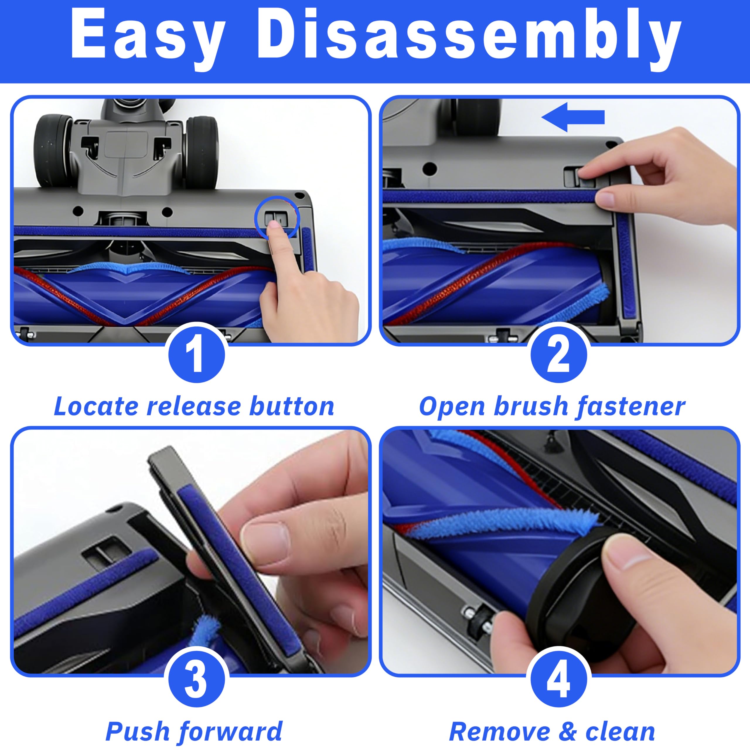 Brosse de remplacement compatible pour Dyson V11 V15 V10 V8 V7, tête de nettoyage avec détection de poussière, accessoire d’aspirateur pour parquets, sols durs et tapis, nettoyage efficace