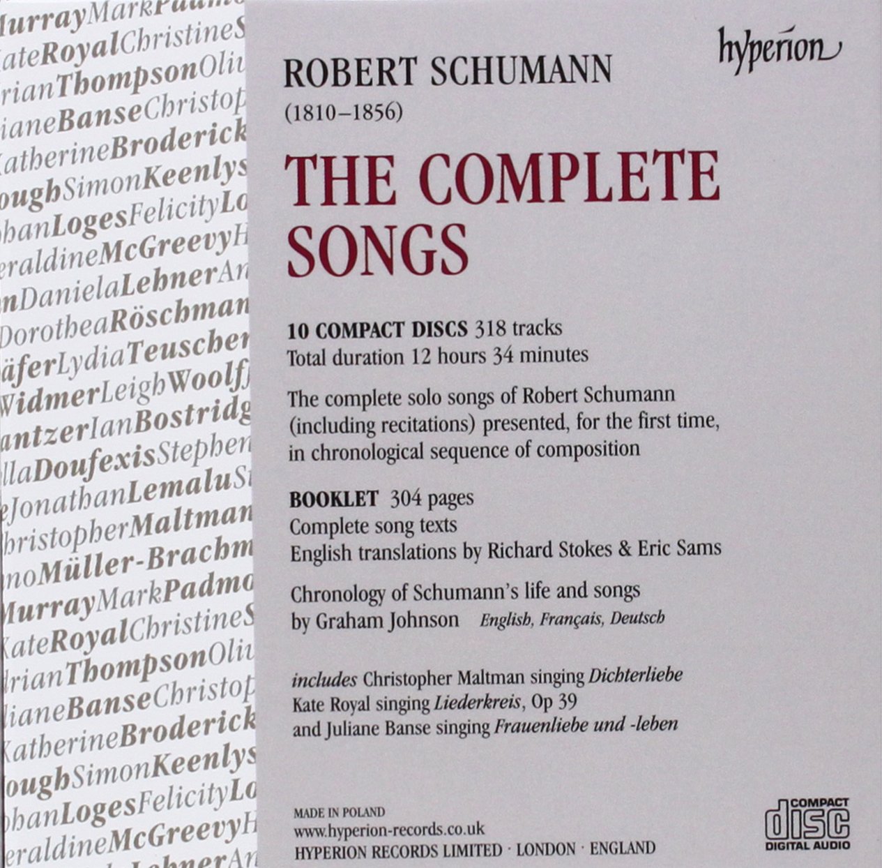 Robert Schumann: Sämtliche Lieder
