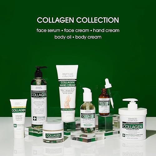 Miniatura 8 de Advanced Clinicals Loción corporal y hidratante facial de colágeno  Loción de colágeno antienvejecimiento para mujeres, hombres, manos y cuello que