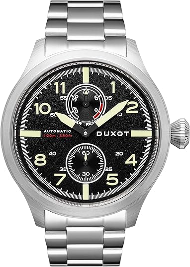 DUXOT Men's 46mm Altius Power Reserve Automatic Watch with Solid Stainless Steel Bracelet DX-2020&hellip;