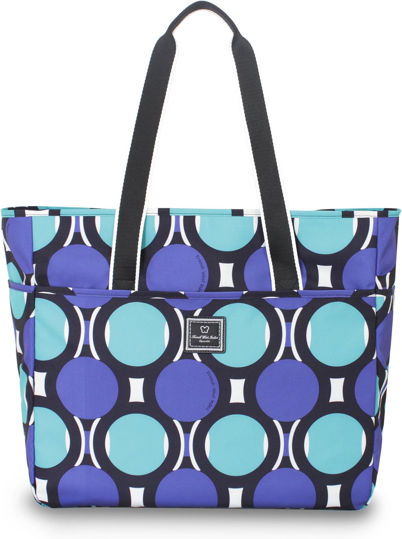 French West Indies Collection 18" Weekender Tote, Teal Retro Dot, One Size