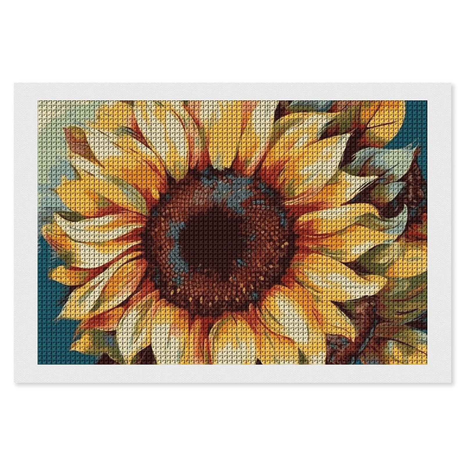 Diamond Painting Kits for Adults - DIY Diamond Art Kits for Beginners - Full 5D Paint Drill Diamond Dots Paintings- Color Painting Sunflower Diamonds Pictures Gem Art And Craft Wall Decor 8"x12"