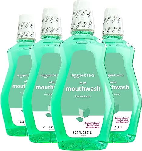 Miniatura 10 de Tienda Basics Enjuague bucal Fresh Breath, menta, 33.8 onzas líquidas, (anteriormente Solimo)