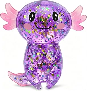 Sensory Stress Ball, Axolotl Shape Soft & Rebounding Squeeze Toy for Anxiety Relief, Focus and Relaxation（Purple）