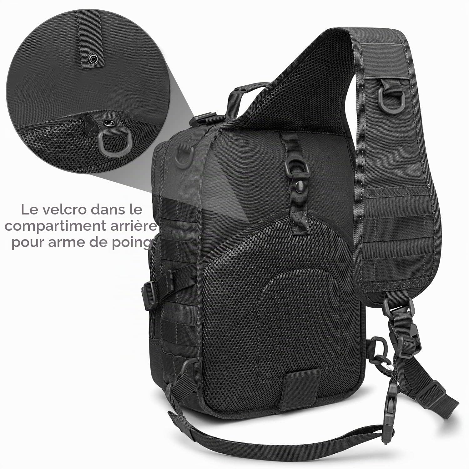 G4Free Sac à dos tactique en bandoulière Molle EDC avec bandoulière