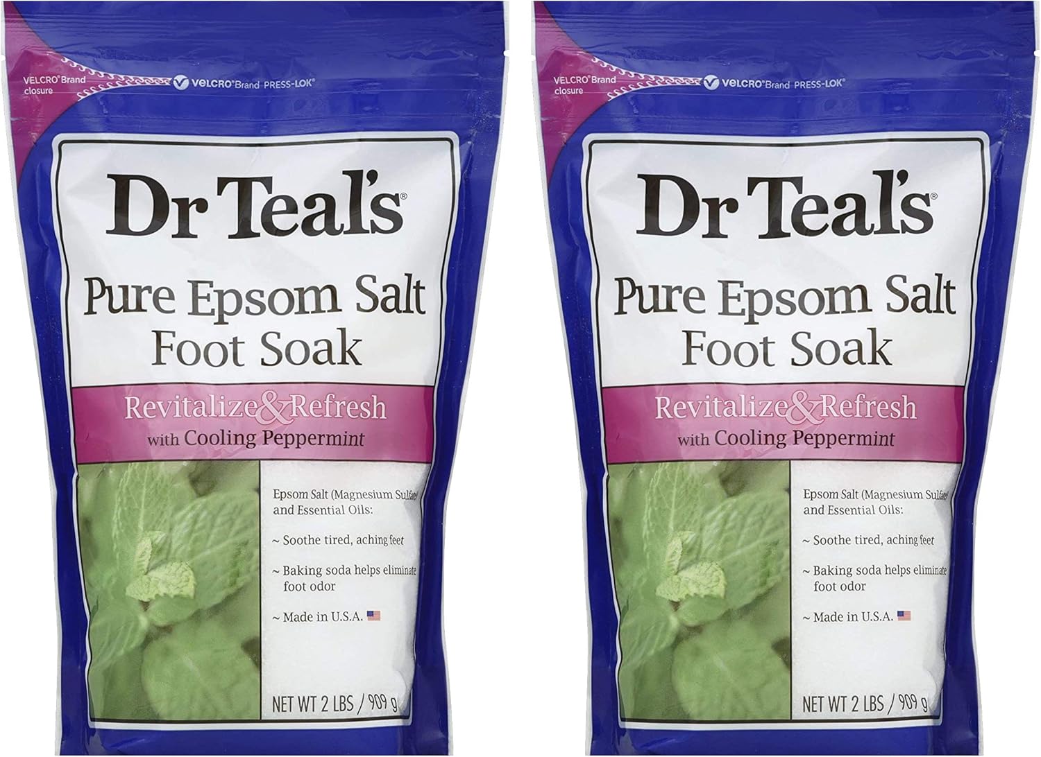 Dr. Teal's Pure Epsom Salt Foot Soak Solution Gift Set (2 Pack, 2lbs ea