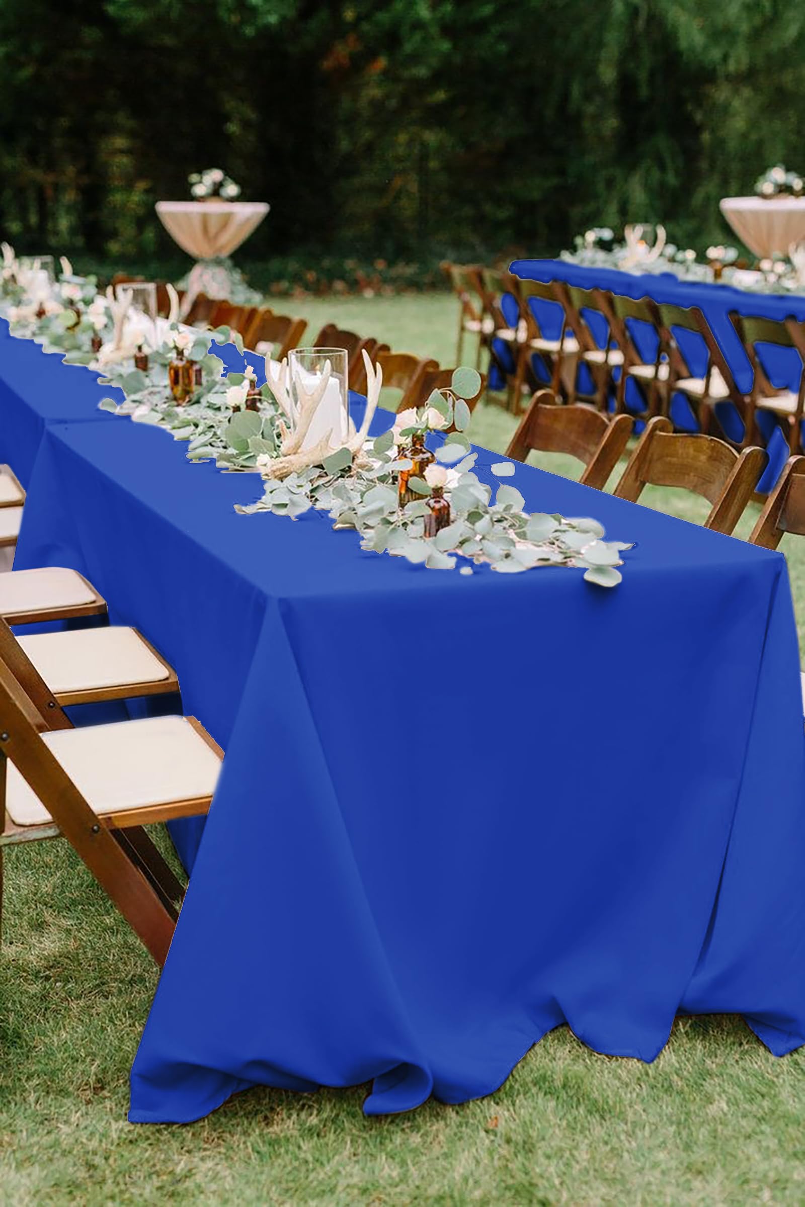 VidaFete Confezione da 6 tovaglie rettangolari in poliestere, 152,4 x 259,1 cm, antimacchia e antipiega, per cucina, sala da pranzo, feste, matrimoni, decorazione da tavolo rettangolare (bianco