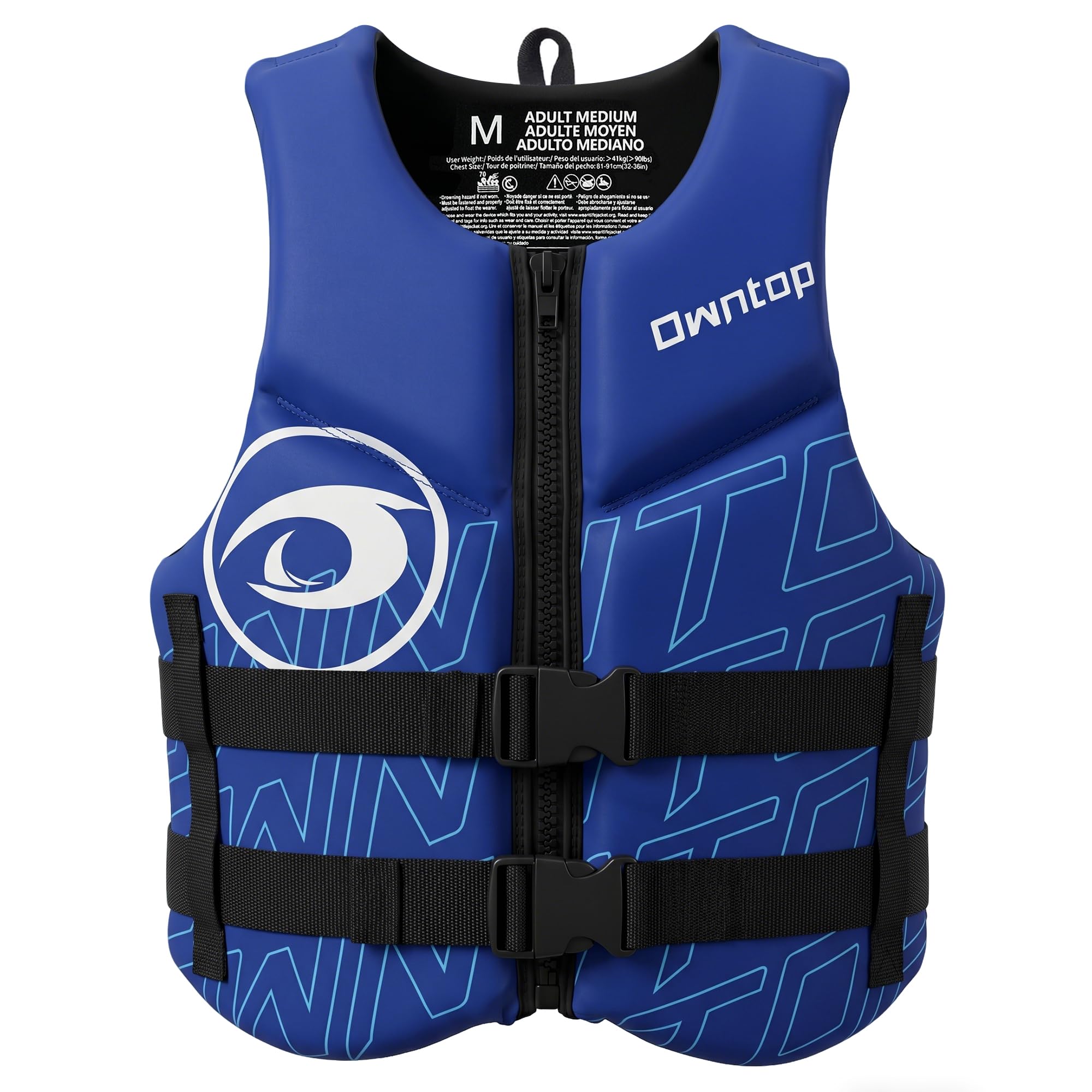 Owntop Swim Vest Adult Water Sport Vest Neoprene Floaties for Swimming, Boating, Kayaking, Fishing | Adjustable Zipper Dual Buckle Foldable Buoyancy Jacket