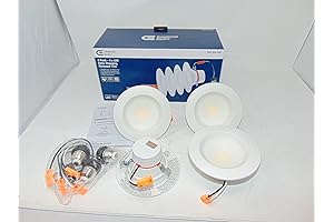 (4-Pack) 4 in. Matte White Integrated LED Recessed Trim by Commercial Electric