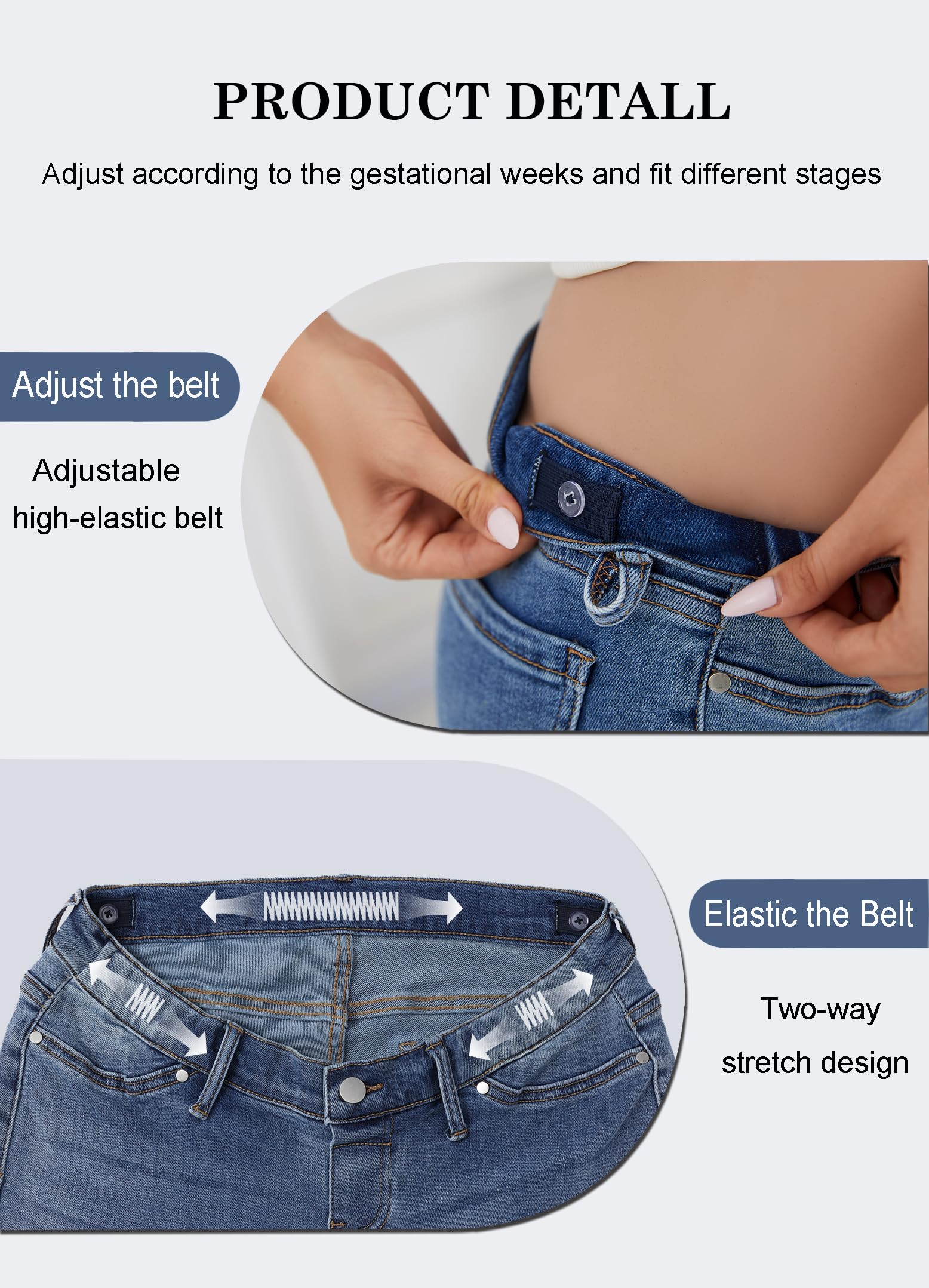 OVRUNS Umstandsjeans unter dem Bauch Schwangerschaftsjeans Stretchy Denim Umstandskleidung für Frauen