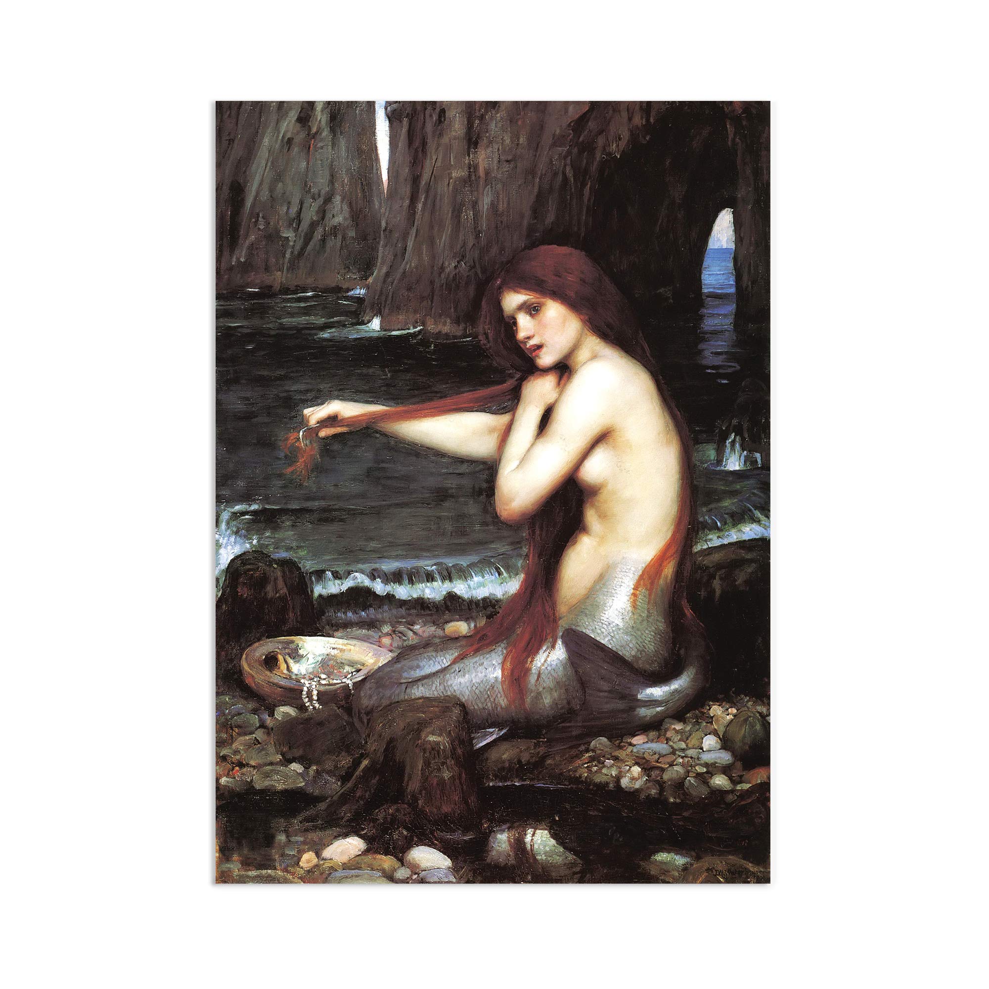 Strand Clothing A Mermaid Art Print Poster - Pre-Raphaelite John William Waterhouse Painting (Unframed)