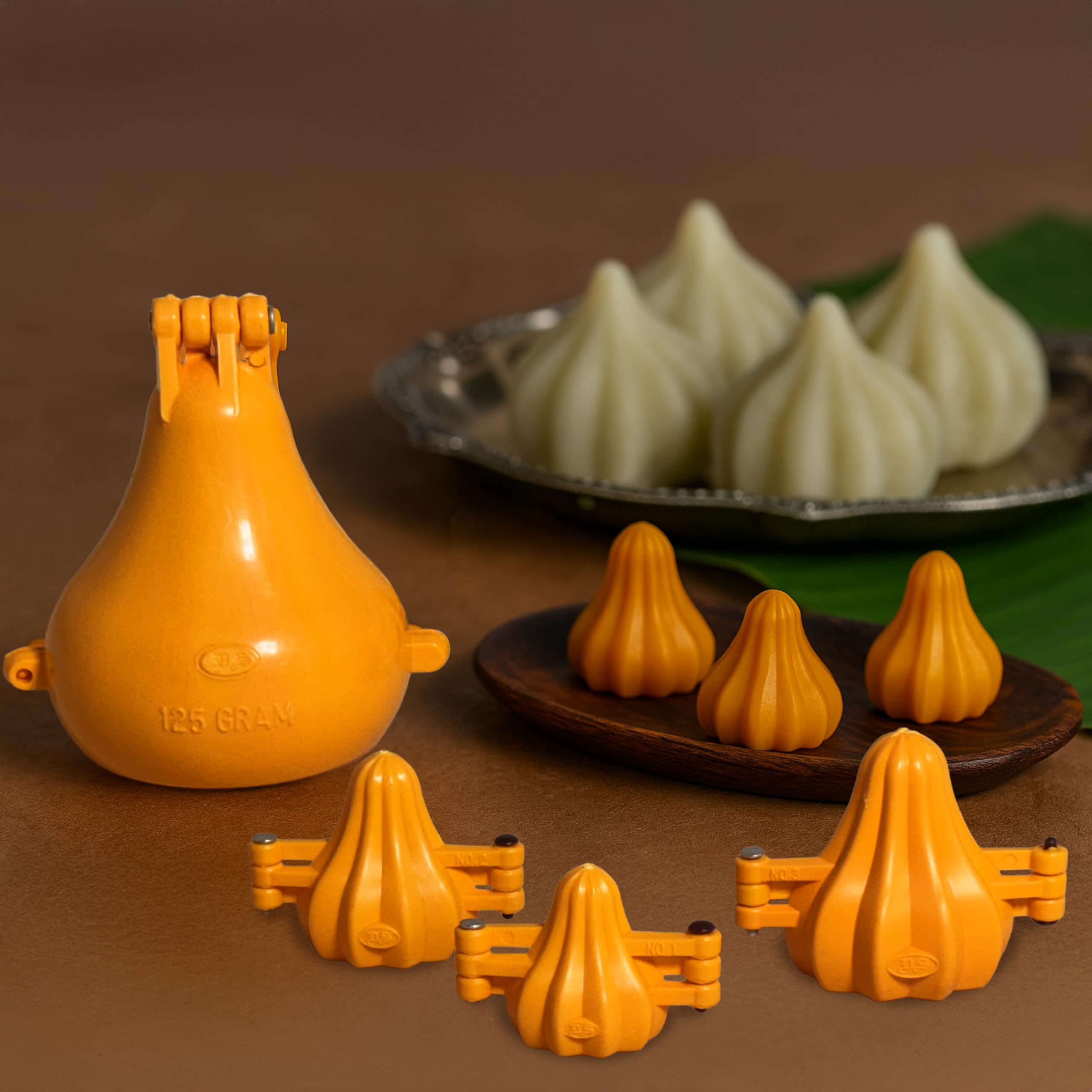 DS Ganpati Modak Mould Combo | Set of 4 Sizes | Chocolate & Sweet Mould for Festive Cooking, Ganesha Pooja, Steamed & Fried Modaks