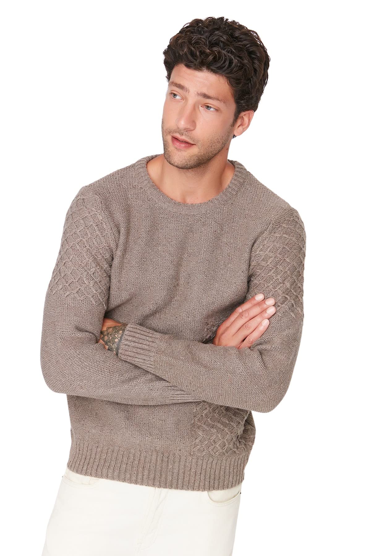 Trendyol Man Slim Basic Crew Neck Knitwear Sweater
