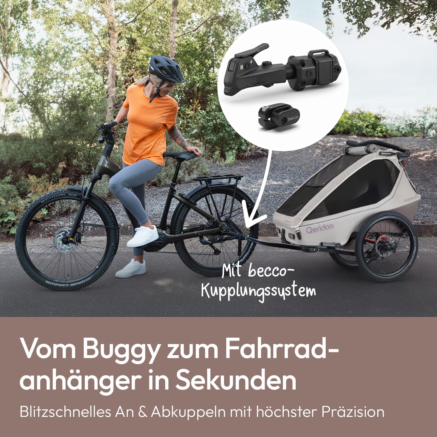 Qeridoo Kidgoo 2 Pro Gen 2 Kinderfahrradanhänger | Premium Fahrradanhänger Kinder mit Scheibenbremse & Joggerrad | Multifunktionaler Fahrrad Anhänger | Komfort & Sicherheit für Alltag & Abenteuer