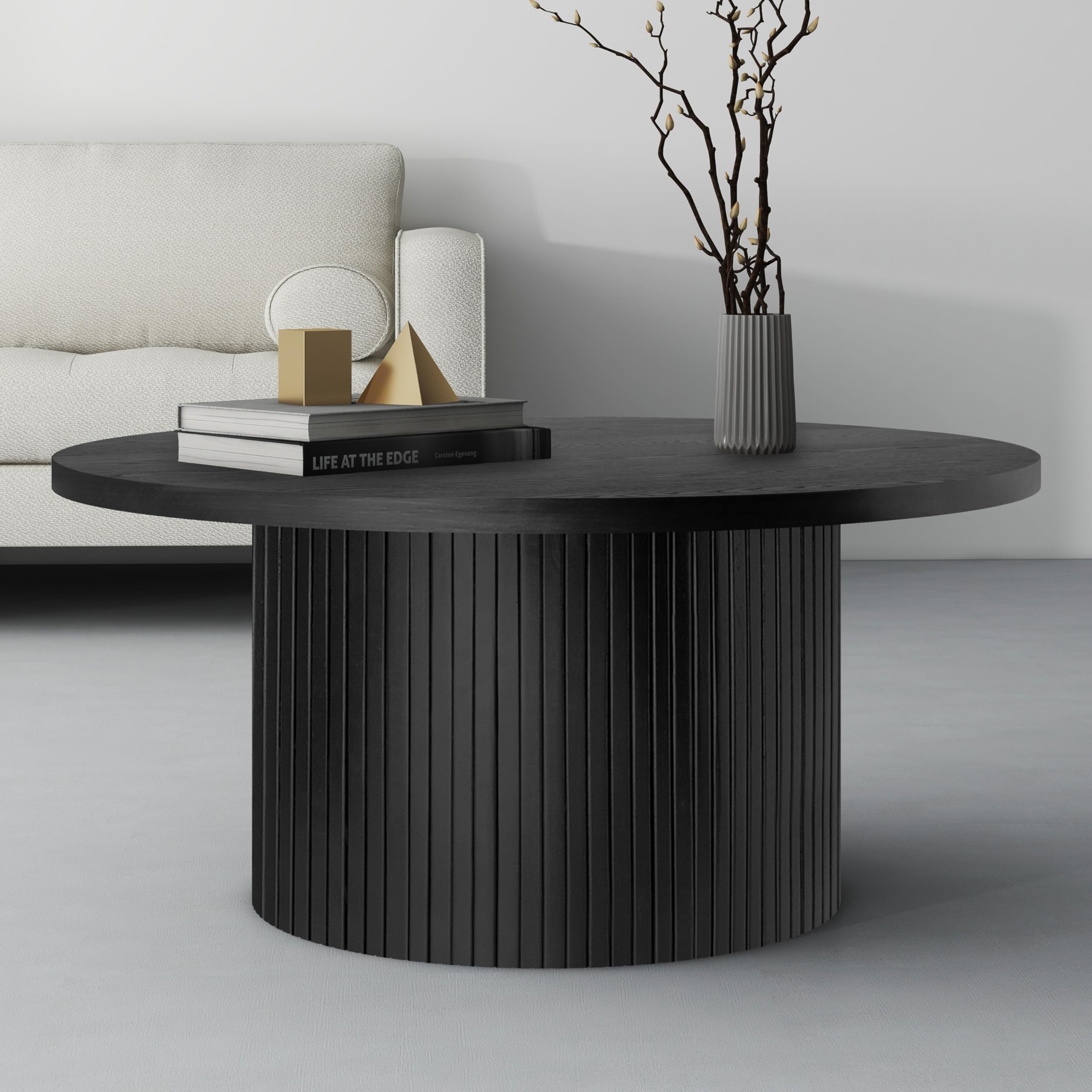Amazon.com: THKSHOUZ Large Drum Coffee Table, 35.5 Inch