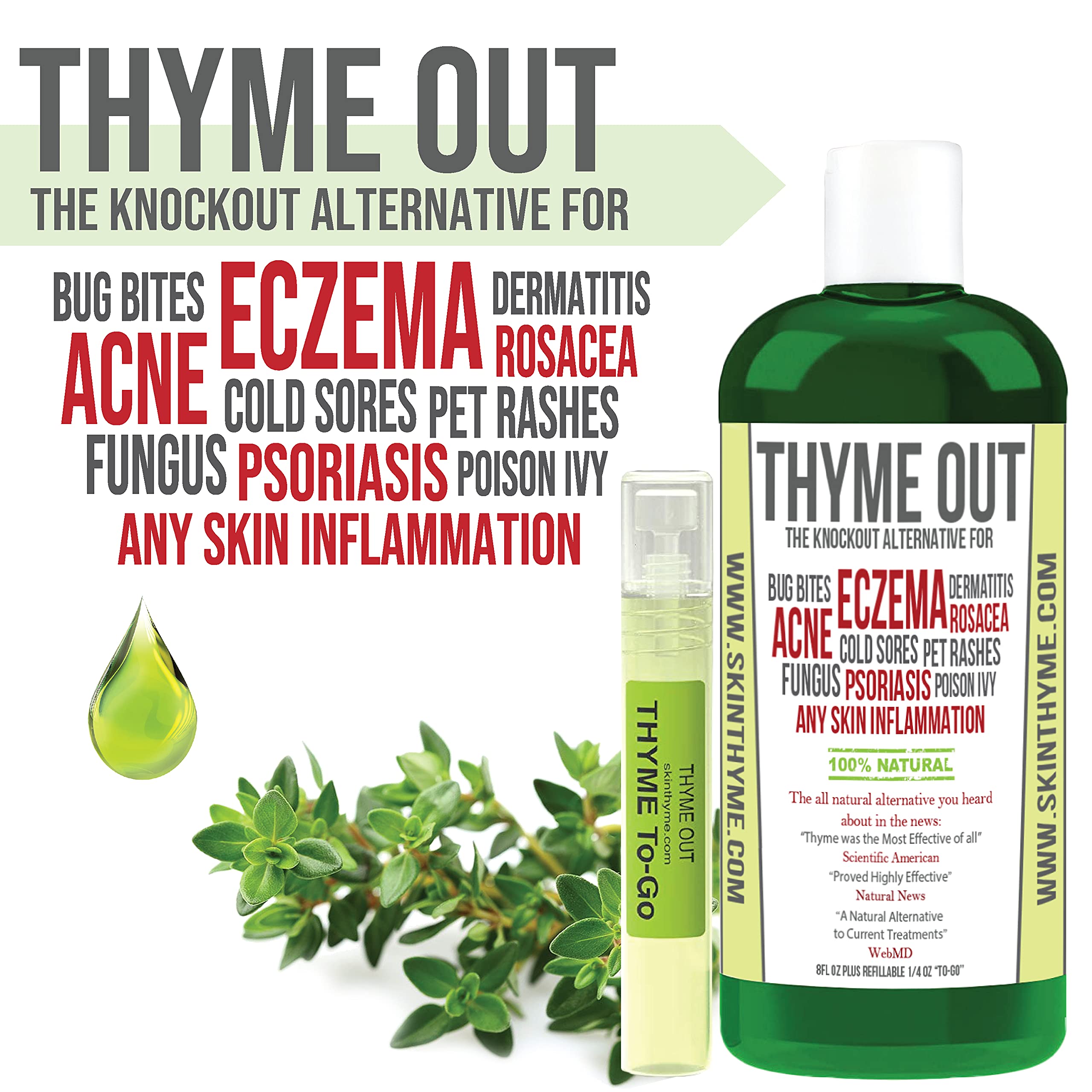 Thyme Out Natural Skin Treatment for Eczema Relief, Psoriasis, Acne