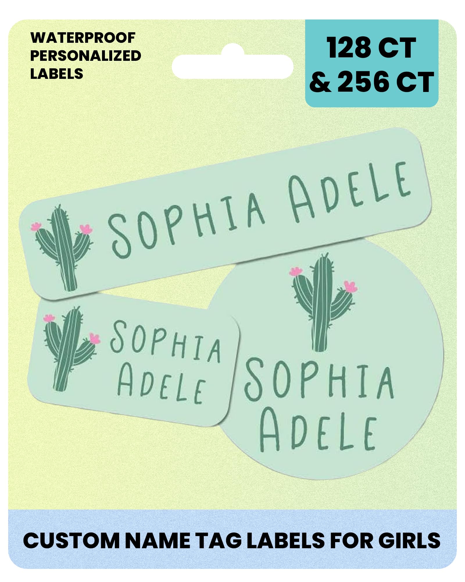 Label Daddy Personalized Name Labels for Girls – Washable Custom Name Tags – Premium Waterproof Labels for School, Clothing, Lunch Boxes, Summer Camps
