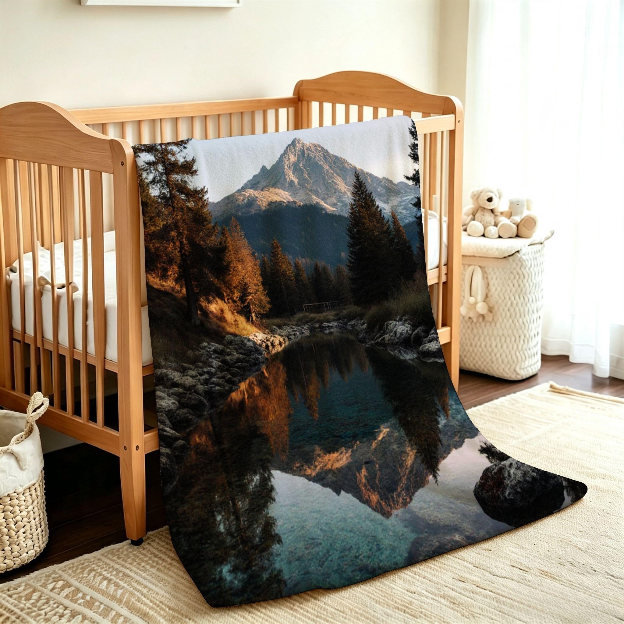 3D Druck Fleecedecke für Zwei 220x240 cm Schwarzer Berg a186 | Große Kuscheldecke für ein Zweisitzer-Sofa, geeignet für Erwachsene und Teens, maschinenwaschbar, langlebig und formstabil