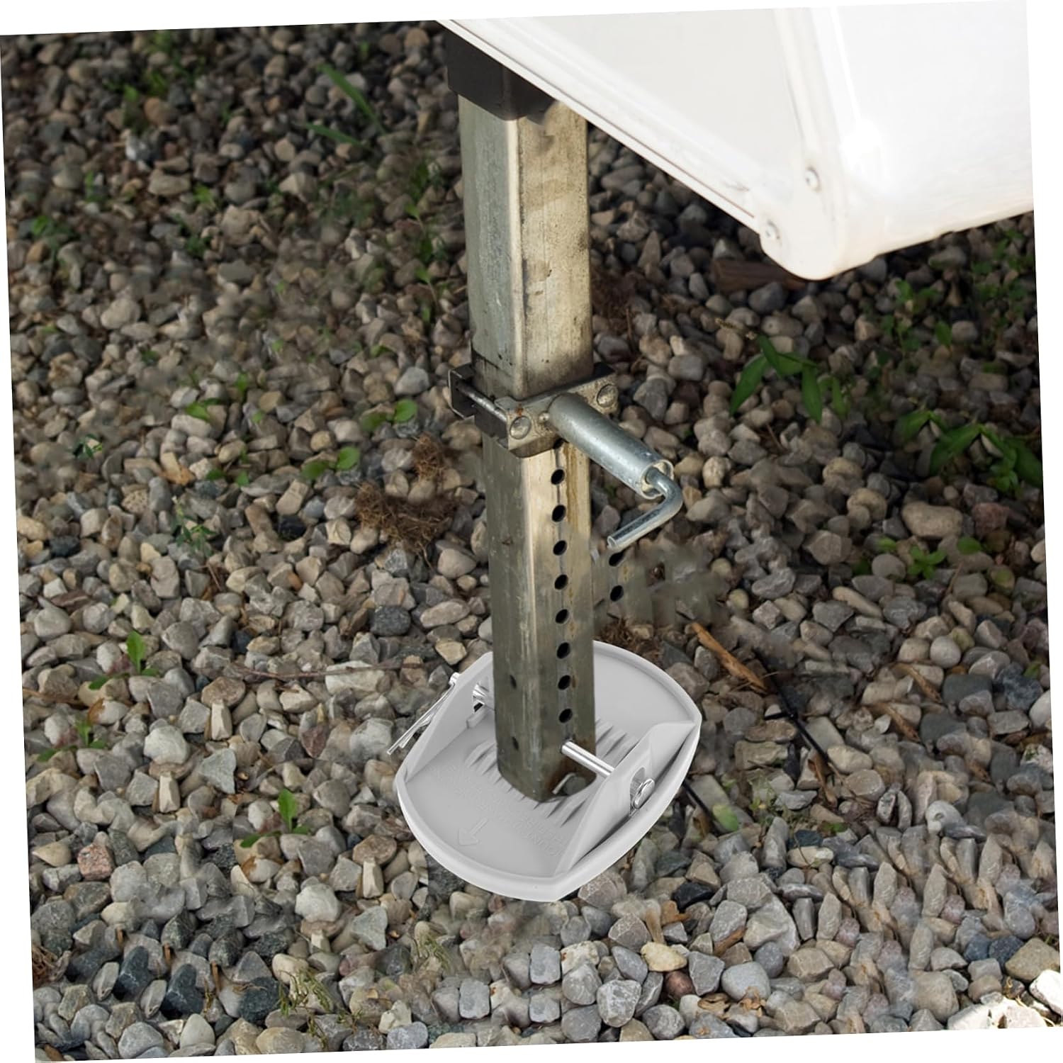 DECHOUS 4pcs Rv Trailer Stabilizer Leveling Scissor Jack Stand Pads with Mounting Hardware Portable Support for Camper Stability and Balance Electric Drill Compatible