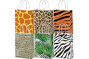 Adventure-Themed Animal Print Gift Bags for Unforgettable Jungle Celebrations