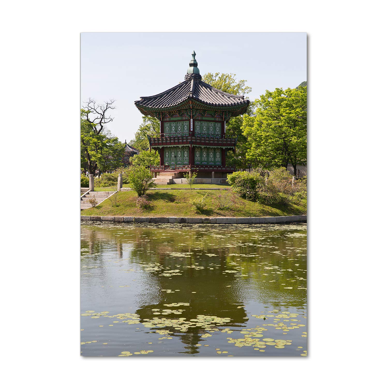 Tableaux pour la mur et art mural zen : déco en plastique acrylique vert 70x100 cm