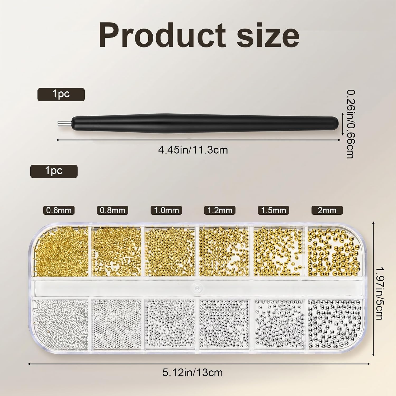 3D Metal Nail Art Charms Tiny Small Nail Bead Round Small Caviar Bead image 2