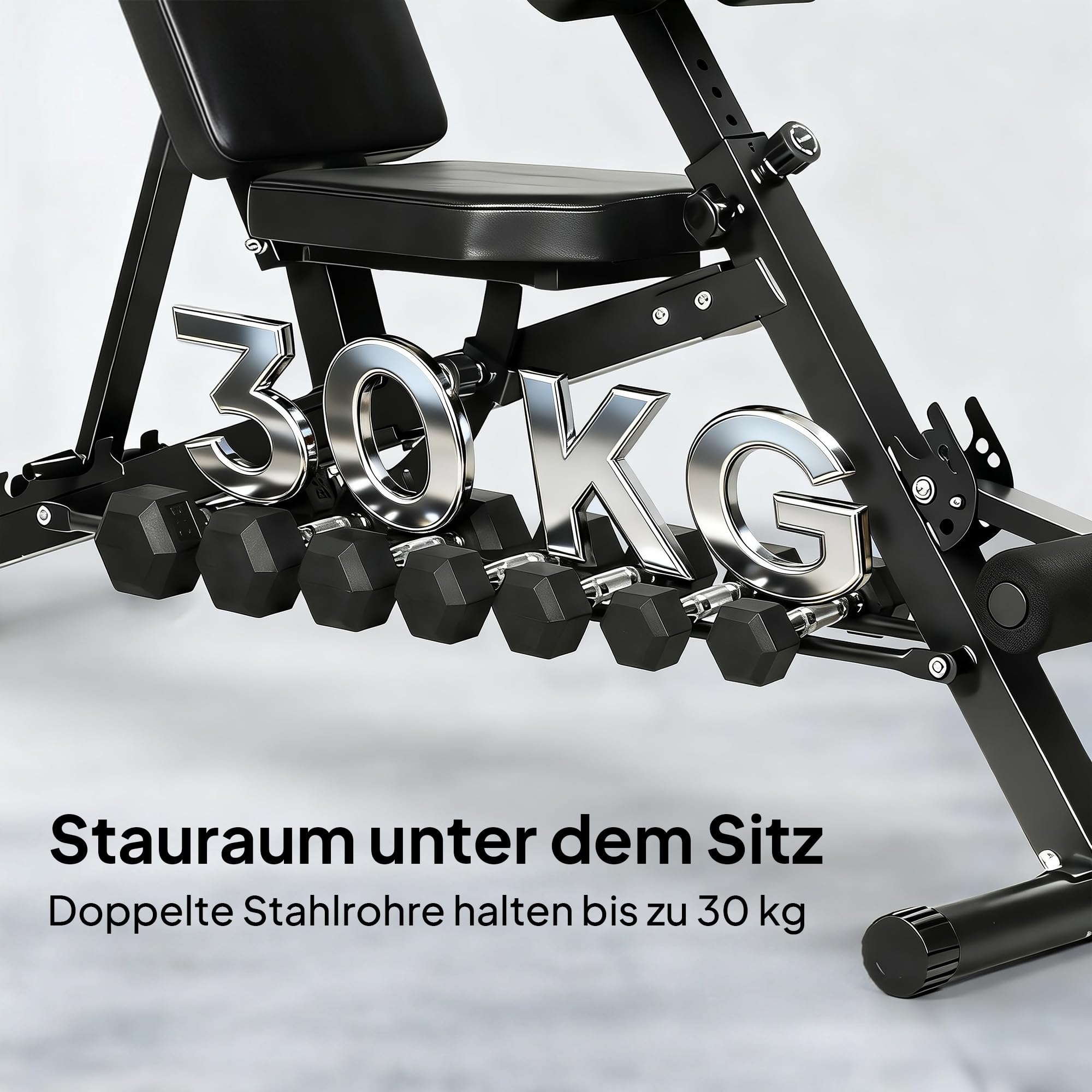 SPORTNOW Hantelbank Verstellbar 4 in 1 Trainingsbank mit Beinstrecker