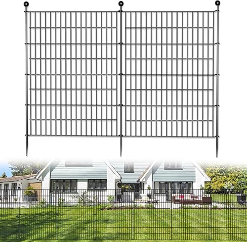 10 paneles de 40 pulgadas de alto x 23.6 pies de largo, valla decorativa de jardín al aire libre sin excavación para patio, barrera de animales,