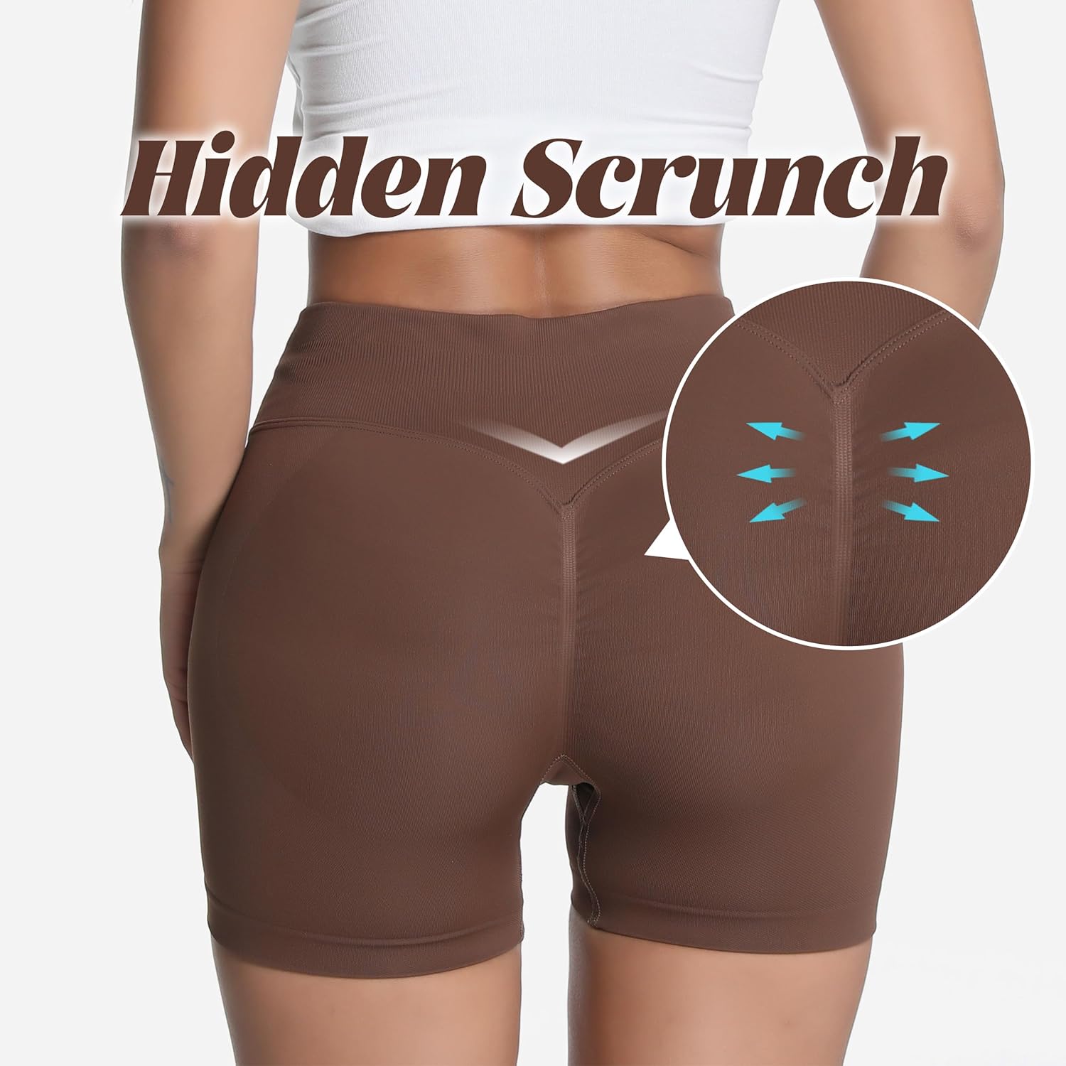 Workout Shorts for Women Gym, Workout, Yoga Butt Lifting, Tummy Control, Hidden Scrunch Spandex Biker Shorts - Image 7