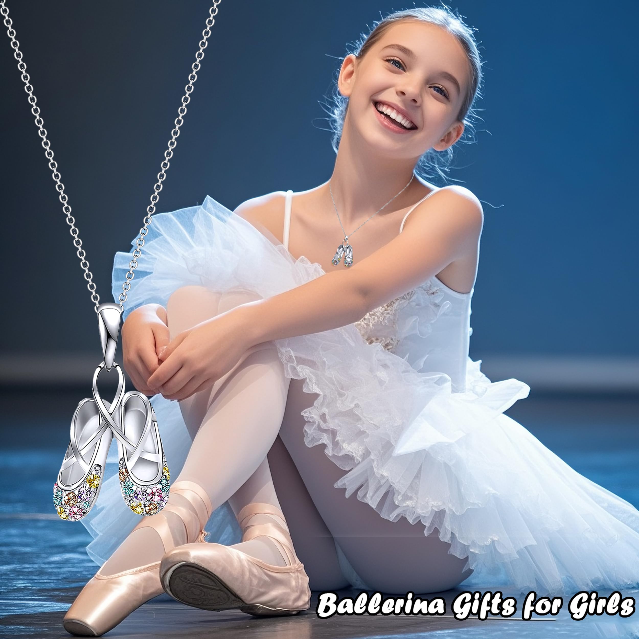 Dance Recital Gifts for Girls, Ballerina Necklace Jewelry, Ballet Gifts for Girls, Ballet Dancer Gifts, Dance Lovers Gifts for Young Girls Recital Dance Team Daughter Granddaughter Niece