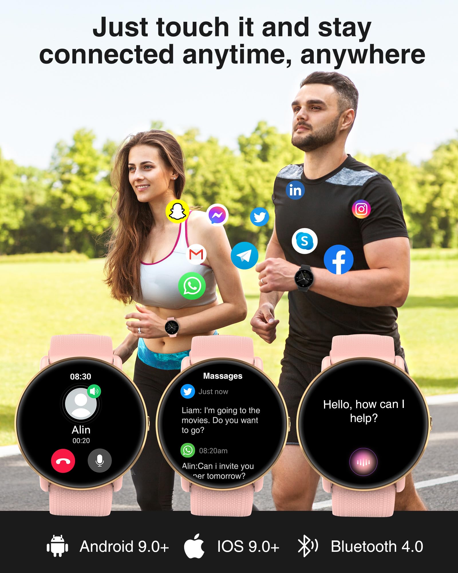 Gerpeng Smart Watches for Women, 1.43'' AMOLED Display, Smartwatch with Call Function, 111+ Sports, IP68 Waterproof - Image 2