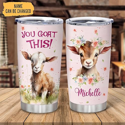 Miniatura 2 de Hyturtle Vaso de cabra personalizado para los amantes de las cabras, regalos motivacionales de cabra para niñas y mujeres, regalos de cumpleaños