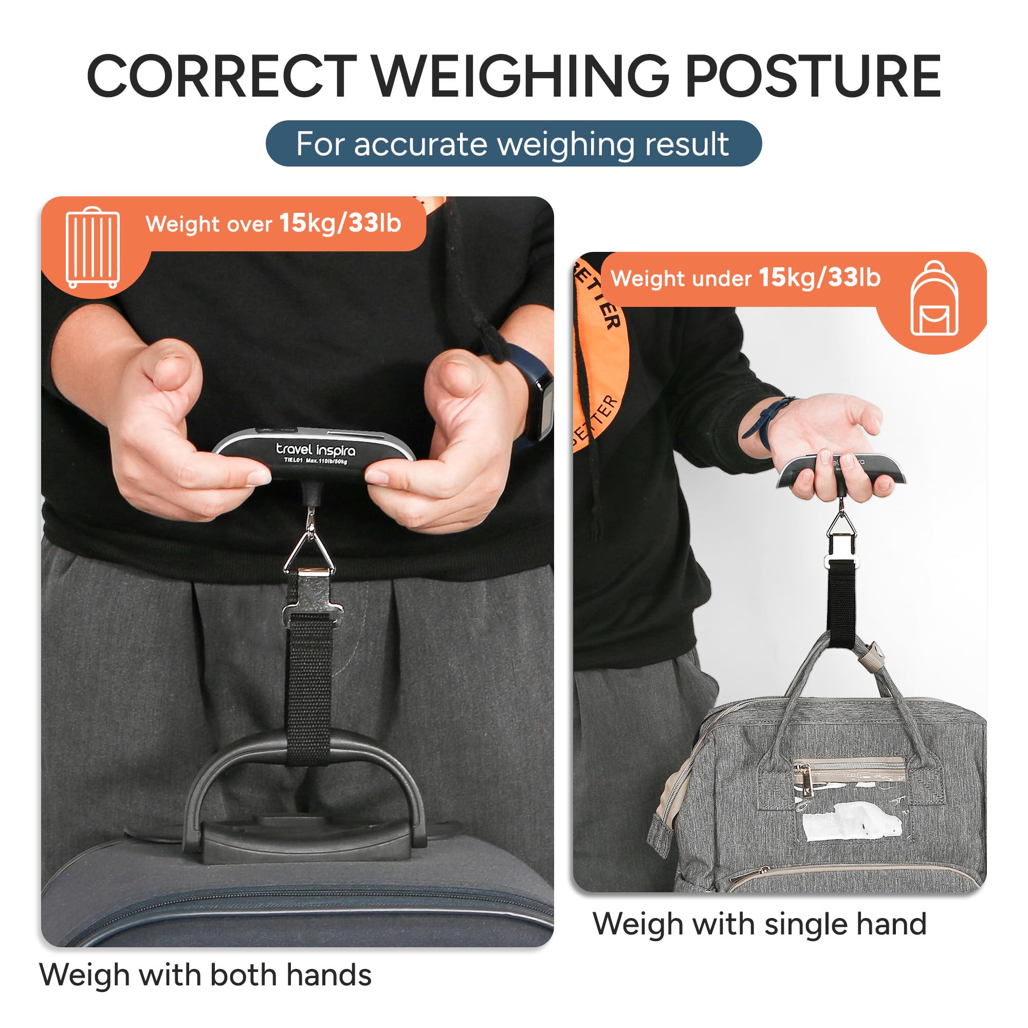 travel inspira Luggage Scale Digital Suitcase Weight Scale for Travel view 4